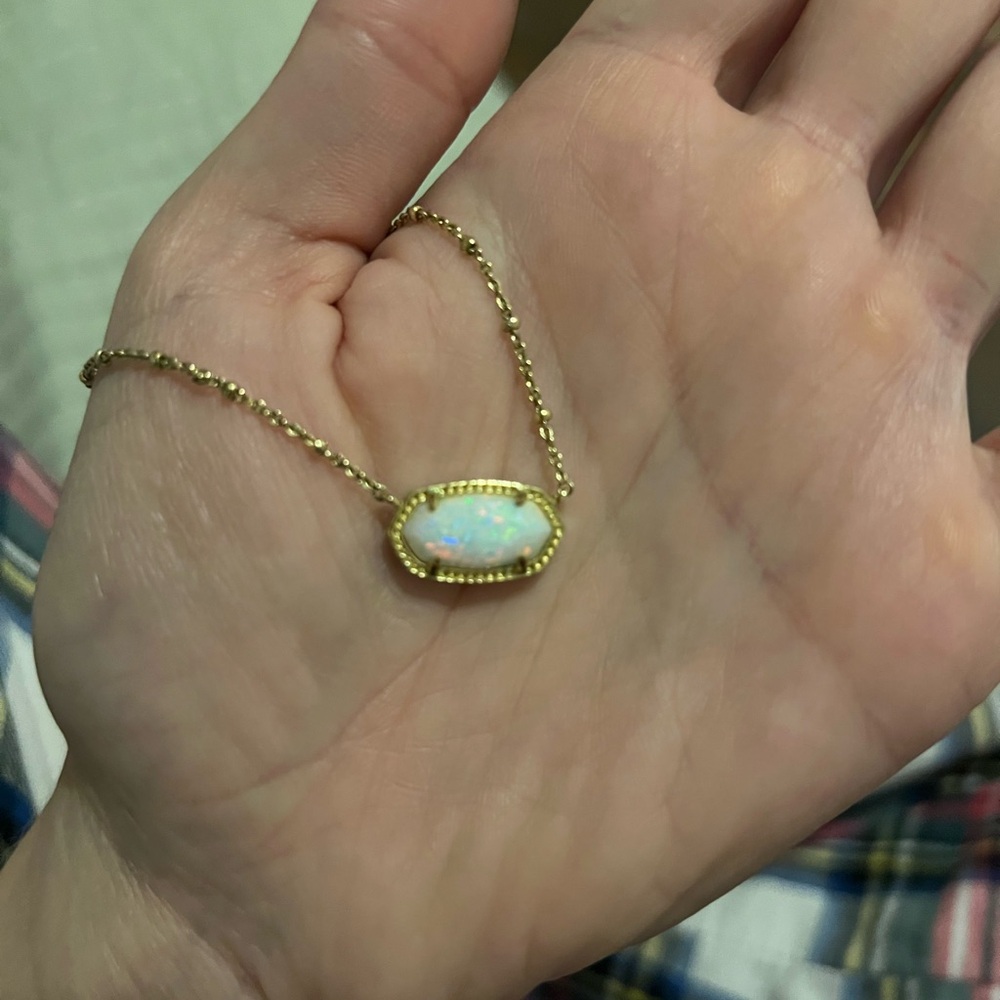 Kendra Scott Gold Necklace with Opal Pendant